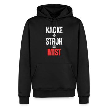 Caca + paille = excréments - Sweat à capuche Premium bio Homme - noir - Devant - Nico (187cm)