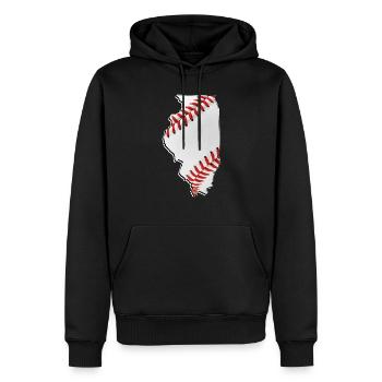 Illinois (USA) | echter Baseball | Landkarte - Männer Premium Bio Hoodie - Schwarz - Vorne - Nico (187cm)