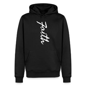 Faith - Men’s Premium Organic Hoodie - black - Front - Nico (187cm)
