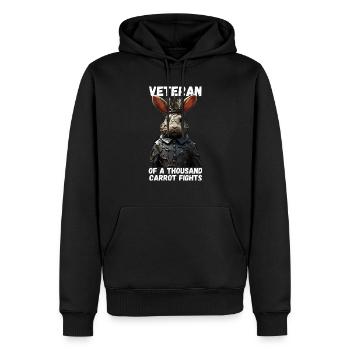 Veteran of a Thousand Carrot Fights - Men’s Premium Organic Hoodie - black - Front - Nico (187cm)