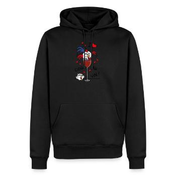 I Love Coq Au Vin, Cuisine - Sweat à capuche Premium bio Homme - noir - Devant - Nico (187cm)