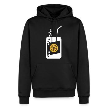 Limonade Dose - Männer Premium Bio Hoodie - Schwarz - Vorne - Nico (187cm)