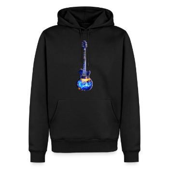 Blues Electric Guitar "Universe" - Men’s Premium Organic Hoodie - black - Front - Nico (187cm)
