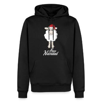 Sheep Christmas Santa Claus hat wool gift - Men’s Premium Organic Hoodie - black - Front - Nico (187cm)