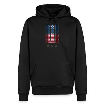 Vereinigte Staaten von Amerika - Männer Premium Bio Hoodie - Schwarz - Vorne - Nico (187cm)