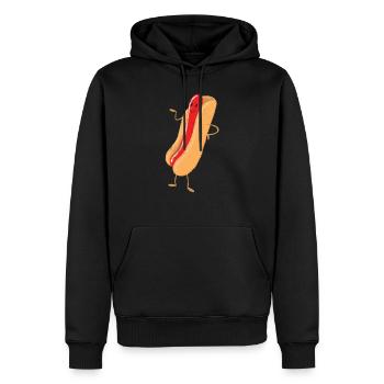 mignon hot-dog humain - Sweat à capuche Premium bio Homme - noir - Devant - Nico (187cm)