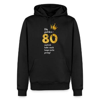 80 Jahre Gold Geburtstag - Männer Premium Bio Hoodie - Schwarz - Vorne - Nico (187cm)