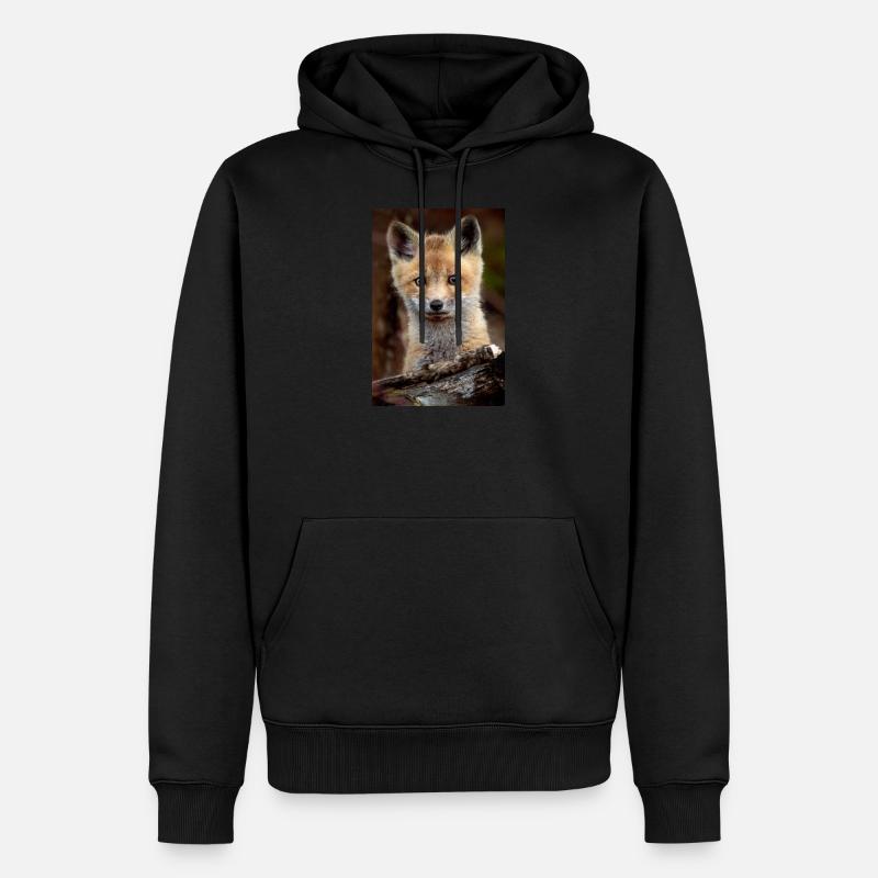 Renard - Sweat à capuche Premium bio Homme - noir