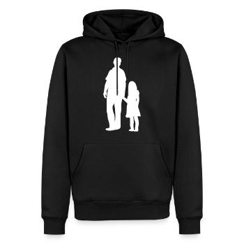 Père fille Famille - Sweat à capuche Premium bio Homme - noir - Devant - Nico (187cm)
