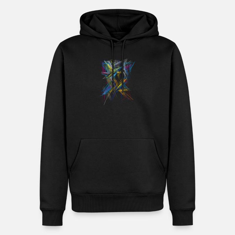 Futurismus Abstrakt - 3D Muster - Männer Premium Bio Hoodie - Schwarz
