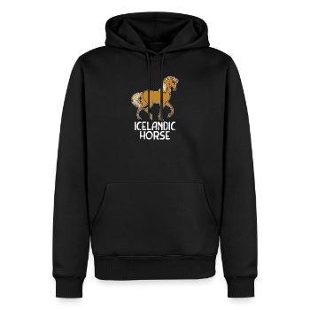 Haflinger Pferde Pferdenarr Statement Islandpferde - Männer Premium Bio Hoodie - Schwarz - Vorne - Nico (187cm)
