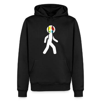 Mann des Friedens (weiß) - Männer Premium Bio Hoodie - Schwarz - Vorne - Nico (187cm)