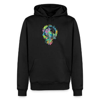 Vogel - Männer Premium Bio Hoodie - Schwarz - Vorne - Nico (187cm)
