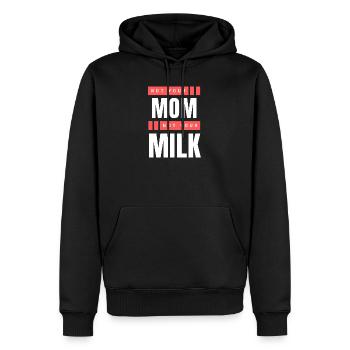 Pas ta mère Pas ton lait - Sweat à capuche Premium bio Homme - noir - Devant - Nico (187cm)