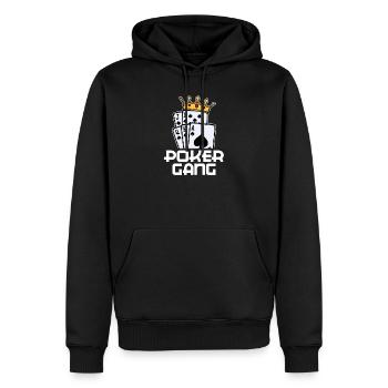 Poker Statement Jeu de cartes de casino Jeux d’argent - Sweat à capuche Premium bio Homme - noir - Devant - Nico (187cm)