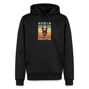 Schottisches Hochlandrind Kuh - Männer Premium Bio Hoodie - Schwarz - Vorne - Nico (187cm)