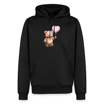 Coeur Ballon Teddy - Sweat à capuche Premium bio Homme - noir - Devant - Nico (187cm)