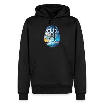 Seal - Men’s Premium Organic Hoodie - black - Front - Nico (187cm)