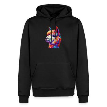Alpaga - Sweat à capuche Premium bio Homme - noir - Devant - Nico (187cm)