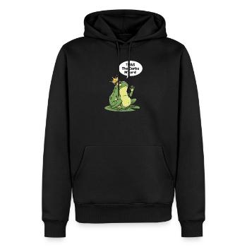Königlicher Frosch Kohlenhydratkönig Design - Männer Premium Bio Hoodie - Schwarz - Vorne - Nico (187cm)