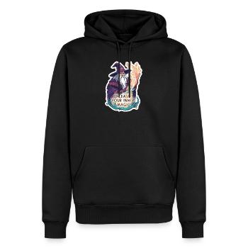 Vieux magicien sorcier - Libérez votre magie intérieure - Sweat à capuche Premium bio Homme - noir - Devant - Nico (187cm)