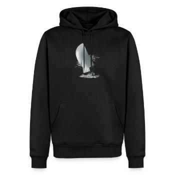 Sailboat - Men’s Premium Organic Hoodie - black - Front - Nico (187cm)