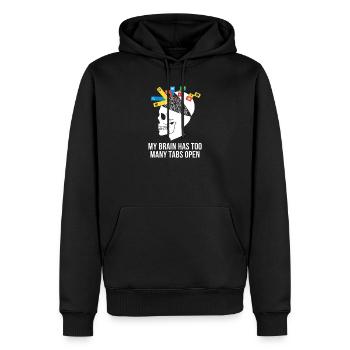 Tabs öffnen Schädelhirn Meme - Männer Premium Bio Hoodie - Schwarz - Vorne - Nico (187cm)