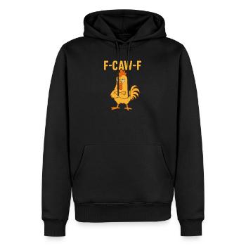 F-CAW-F Drôle de poulet - Sweat à capuche Premium bio Homme - noir - Devant - Nico (187cm)