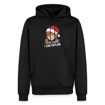 Lieber Weihnachtsmann, ich kann es erklären - Männer Premium Bio Hoodie - Schwarz - Vorne - Nico (187cm)
