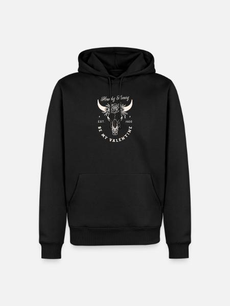 Valentinstags-Cowboy sei mein Valentinstag-Dark-Western - Männer Premium Bio Hoodie - Schwarz