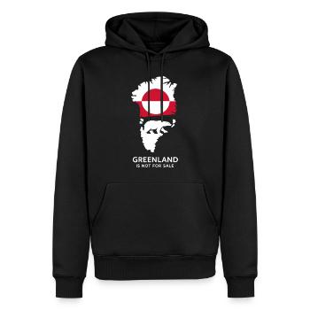 Don nature arctique du drapeau de l’ours polaire du Groenland - Sweat à capuche Premium bio Homme - noir - Devant - Nico (187cm)