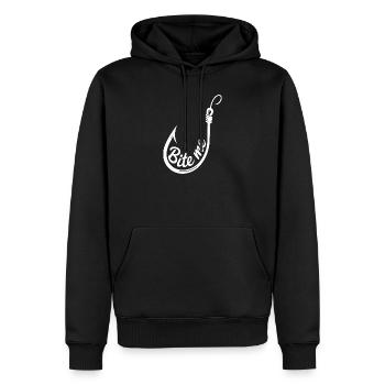 Illustration du crochet Me - Sweat à capuche Premium bio Homme - noir - Devant - Nico (187cm)