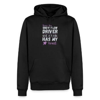 Schneepflugfahrer hat mein Herz – Geschenk romantischer Ehefrau - Männer Premium Bio Hoodie - Schwarz - Vorne - Nico (187cm)