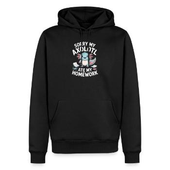 Un joli accident de devoirs d’Axolotl - Sweat à capuche Premium bio Homme - noir - Devant - Nico (187cm)