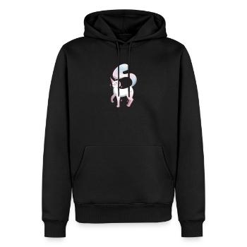 Fierté trans de chat mignon - Sweat à capuche Premium bio Homme - noir - Devant - Nico (187cm)
