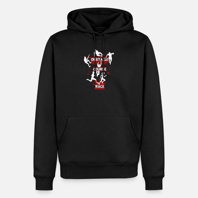 Course d’obstacles – Conception d’obstacles en ligne - Sweat à capuche Premium bio Homme - noir
