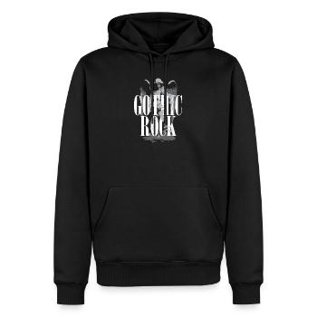 Gotischer Rock mit Engels-Design-Typografie - Männer Premium Bio Hoodie - Schwarz - Vorne - Nico (187cm)