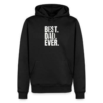 Meilleure Typographie Audacieuse de Papa Jamais - Sweat à capuche Premium bio Homme - noir - Devant - Nico (187cm)