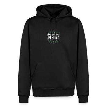 Bevor du fragst Nein lustig witzig - Männer Premium Bio Hoodie - Schwarz - Vorne - Nico (187cm)
