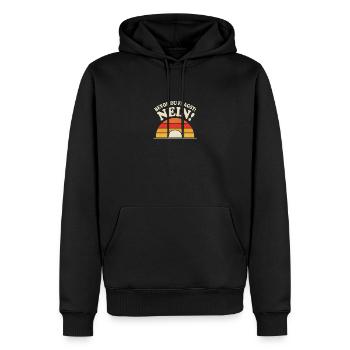 Bevor Du fragst Nein Lustiges Retro Design - Männer Premium Bio Hoodie - Schwarz - Vorne - Nico (187cm)