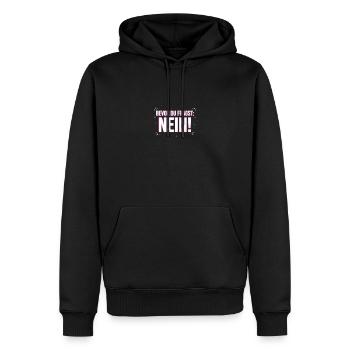 Bevor du fragst Nö! - Männer Premium Bio Hoodie - Schwarz - Vorne - Nico (187cm)