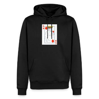 Roi de carreau – Carte à jouer drôle - Sweat à capuche Premium bio Homme - noir - Devant - Nico (187cm)