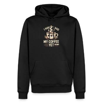 Ich habe meinen Kaffee noch nicht getrunken, lustiger Kaffee - Männer Premium Bio Hoodie - Schwarz - Vorne - Nico (187cm)