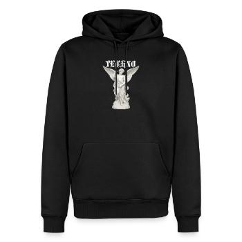 Techno-geflügelter klassischer Engel - Männer Premium Bio Hoodie - Schwarz - Vorne - Nico (187cm)