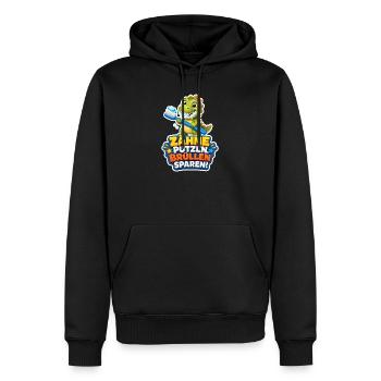Dino Zähne putzen Brüllen sparen Spruch Kinder - Männer Premium Bio Hoodie - Schwarz - Vorne - Nico (187cm)