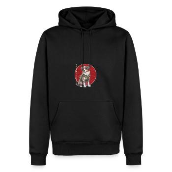 Japanischer Australian Shepherd - Männer Premium Bio Hoodie - Schwarz - Vorne - Nico (187cm)