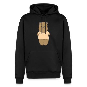 nounours - Sweat à capuche Premium bio Homme - noir - Devant - Nico (187cm)