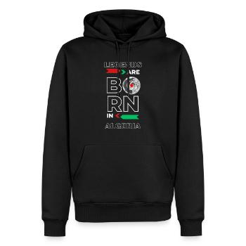 LEGENDS BORN IN ALGERIA - Sweat à capuche Premium bio Homme - noir - Devant - Nico (187cm)