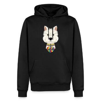 West Highland Terrier LGBTQ Flag I Gay Pride Flag - Männer Premium Bio Hoodie - Schwarz - Vorne - Nico (187cm)