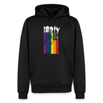 Mois de la fierté LGBTQ Liberty avec la Statue de la Liberté - Sweat à capuche Premium bio Homme - noir - Devant - Nico (187cm)